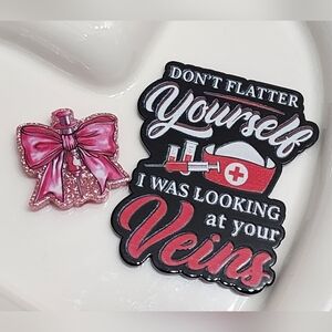Flatback‎ Nurse Funny Needle Beads Crafts Badge Keychain Bag Clip Journal Magnet